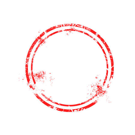 red circle rubber stamp with blank space vector illustration isolated on white backgroundのイラスト素材