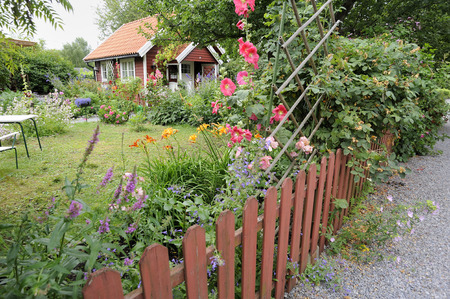 Idyllic Swedish summer houseのeditorial素材