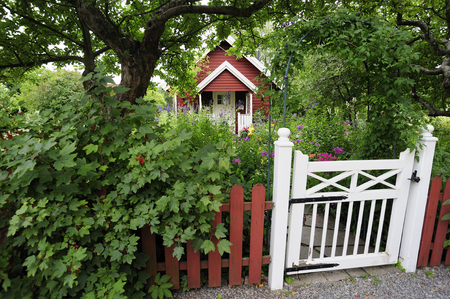 Idyllic Swedish summer houseのeditorial素材