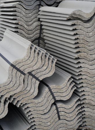 Stack of old roof tilesの写真素材