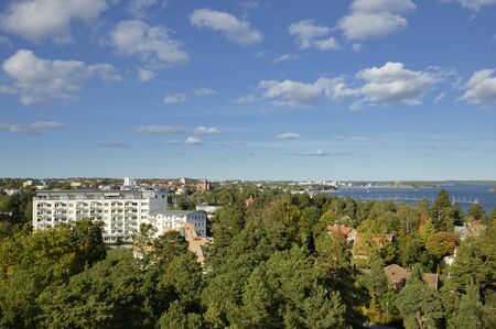 High angle view of apartment buildning in Nynashamn - Sweden.の写真素材