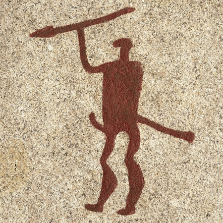 Closeup of Swedish Rock Carvings .の写真素材