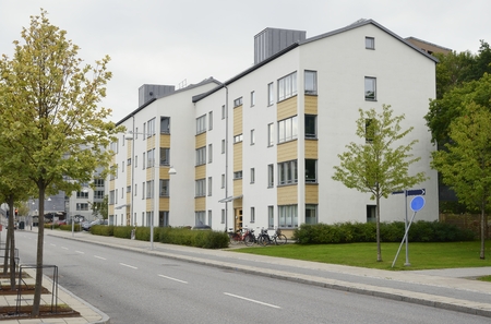 Modern apartment buildings in Stockholm area.の写真素材