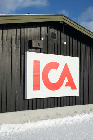 Stockholm, Sweden - February 23, 2020: ICA sign. ICA one of Swedens largest food store chains.のeditorial素材