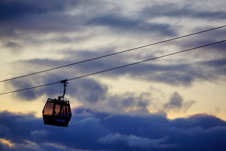 Mountain Cable Car at Idre mountin, Swedenの写真素材