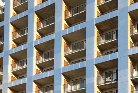Balconies in apartment residential building