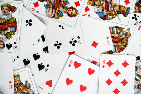 Large group of playing cards for background