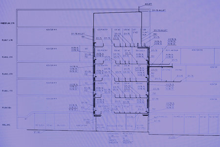 Architectural background. Architectural plan of a ventilation system in a office
