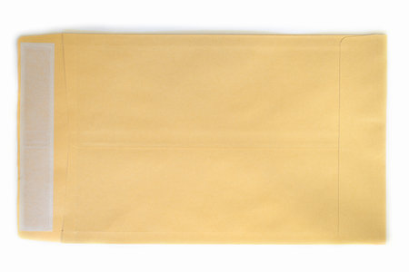 Brown craft envelope isolated on white background
