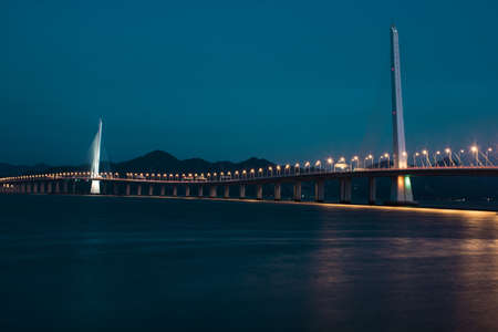 Shenzhen Bay sea and bridgeの写真素材