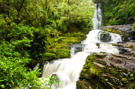 McLean Falls in the Catlins of South New Zealandの写真素材