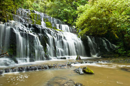 Purakanui Falls Catlins District South Otago South Island New Zealandの写真素材