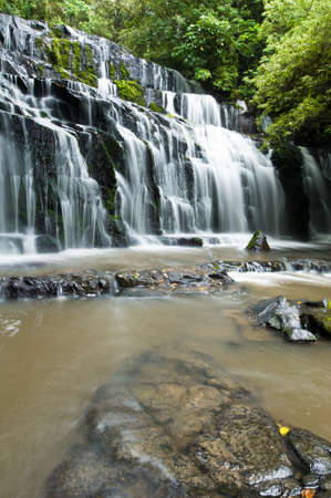 Purakanui Falls Catlins District South Otago South Island New Zealandの写真素材