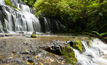 Purakanui Falls Catlins District South Otago South Island New Zealandの写真素材
