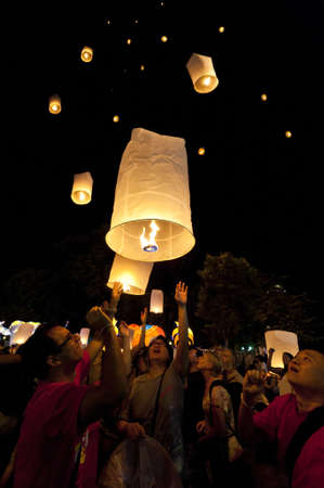 Loy Krathong festival in Chiang Mai Thailandのeditorial素材