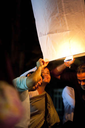 Loy Krathong festival in Chiang Mai Thailandのeditorial素材