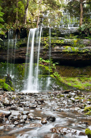 Russell Falls, Mount Field National Park, Central Tasmania in autumnの写真素材