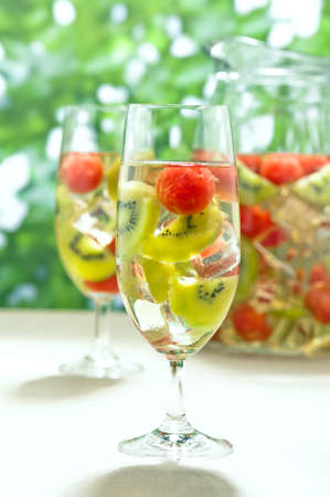 Kiwi Melon Sangria in in a pitcher and in nice colors の写真素材