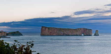 Perce Rock, famous place in Gaspe, Quebec, Canadaの写真素材