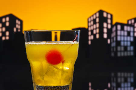 Skrew Driver cocktail in city skyline settingの写真素材