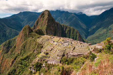Machu Picchu an over view above the lost cityの写真素材