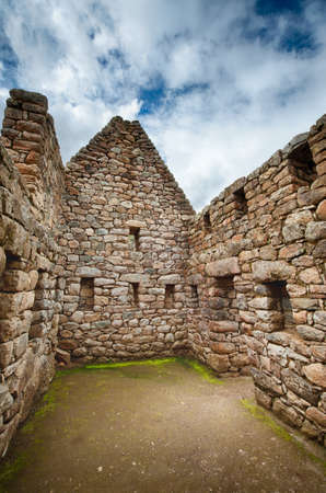 Machu Picchu inside of an building of the world heritage siteの写真素材