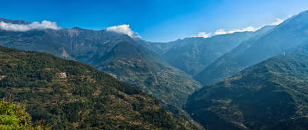 View of kalinchok mountain Photeng in the Kathmandu valley, Nepalの写真素材