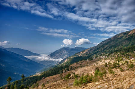 View from kalinchok Photeng towards the Kathmandu valley, Nepalの写真素材