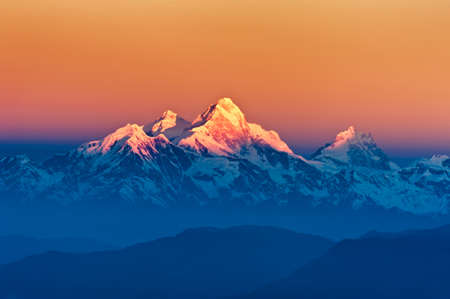 Himalayan Mountains View from Mt. Shivapuri, Shivapuri Nagarjun National Parkの写真素材