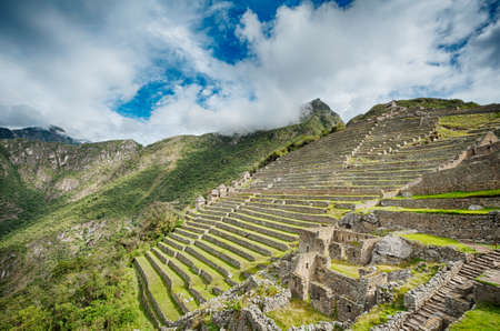 Machu Picchu details of the lost City in Peruの写真素材