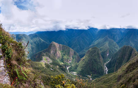 Machu Picchu an over view above the lost cityの写真素材