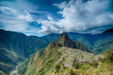 Machu Picchu an over view above the lost cityの写真素材