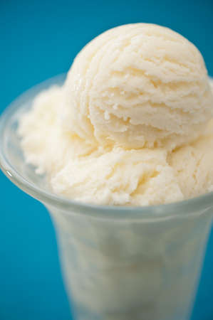 Vanilla ice cream in a glass without decorationの写真素材