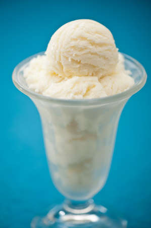 Vanilla ice cream in a tall glassの写真素材