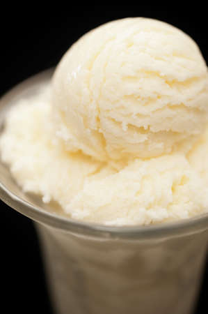 Vanilla ice cream in a tall glassの写真素材