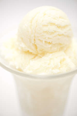 Vanilla ice cream in a tall glassの写真素材