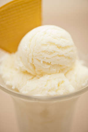 Vanilla ice cream in a tall glassの写真素材