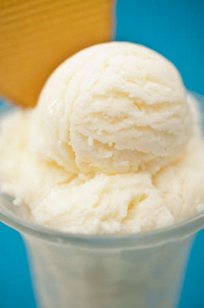 Vanilla ice cream in a tall glassの写真素材