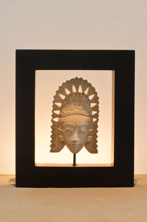Thai art backlit over side boardの写真素材