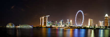 Singapore by night a view into Marina Bayのeditorial素材