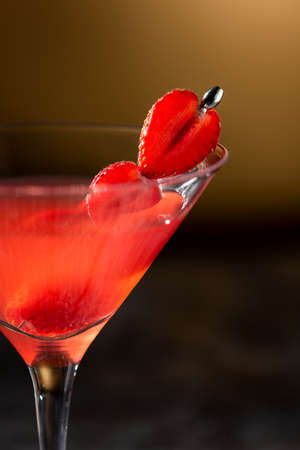 Strawberry Chamomile Maritini mocktail  a refreshing summer drinkの写真素材