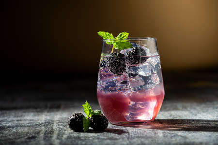 Berry Burlesque mocktail a refreshing summer drinkの写真素材
