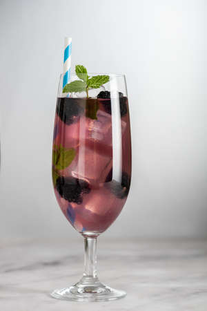 Berry Burlesque mocktail a refreshing summer drinkの写真素材