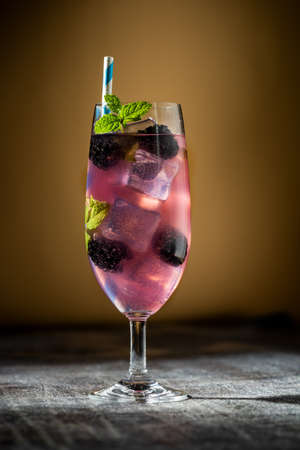 Berry Burlesque mocktail a refreshing summer drinkの写真素材