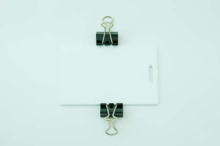 clip and the white cardの写真素材
