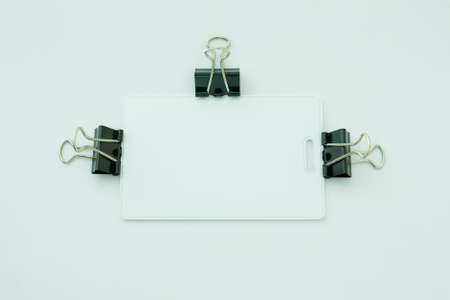 clip and the white cardの写真素材