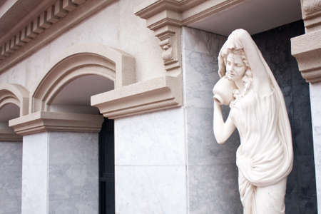 Stucco Picture Arts classical style. The wall is a long way away.の写真素材