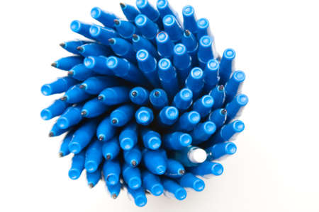 These blue pen. But there came a white one.の写真素材