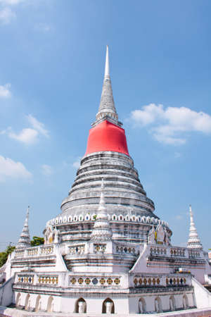 Pagoda Temple in the sky bright Buddhist monasteries. Temples in Thailandの写真素材