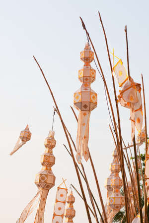 Lamp Lighting of northern Thailand. Decorate by using the tip of bound bamboo
の写真素材